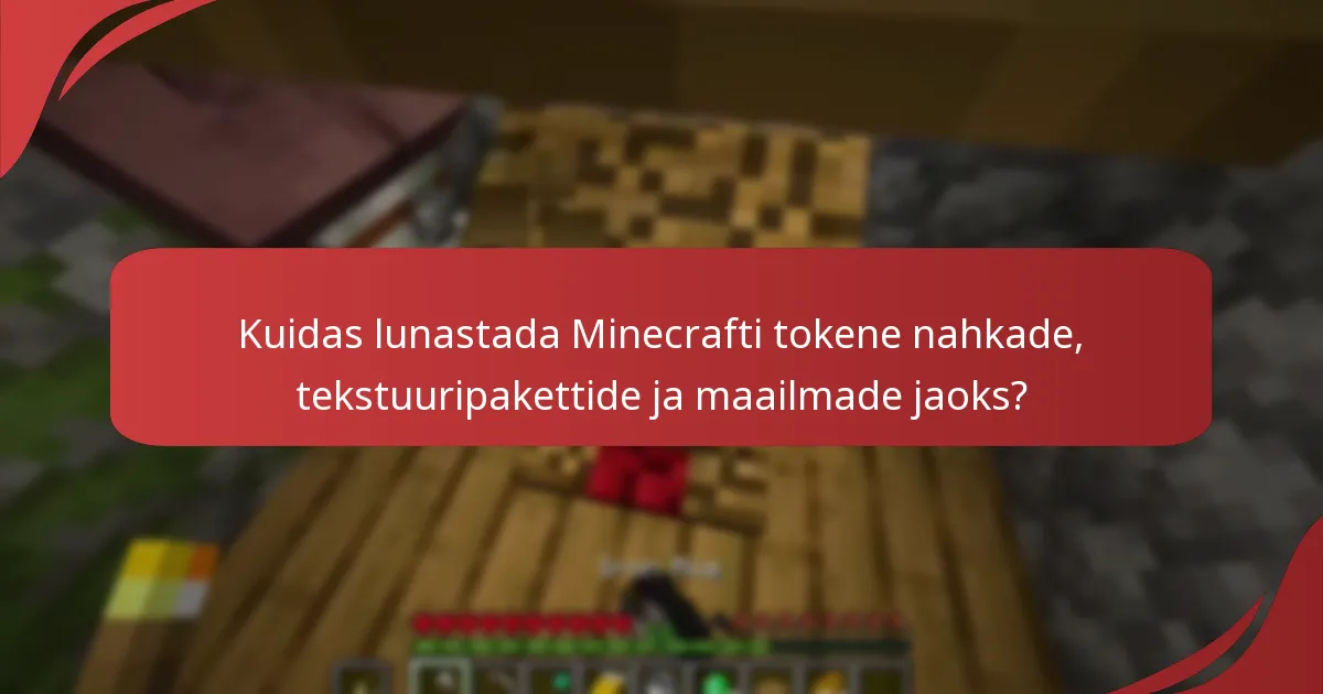 Kuidas lunastada Minecrafti tokene nahkade, tekstuuripakettide ja maailmade jaoks?