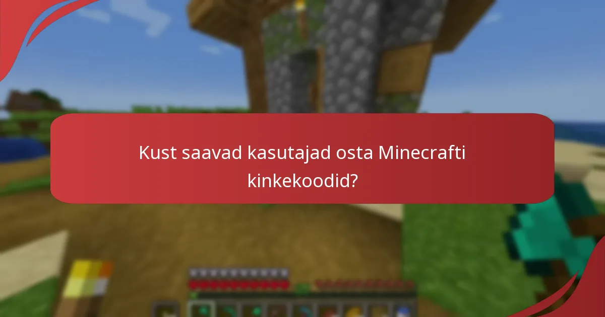 Kust saavad kasutajad osta Minecrafti kinkekoodid?
