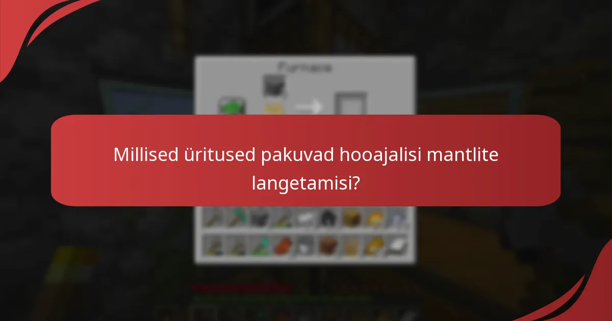 Milline on ürituste mantlite kättesaadavus?